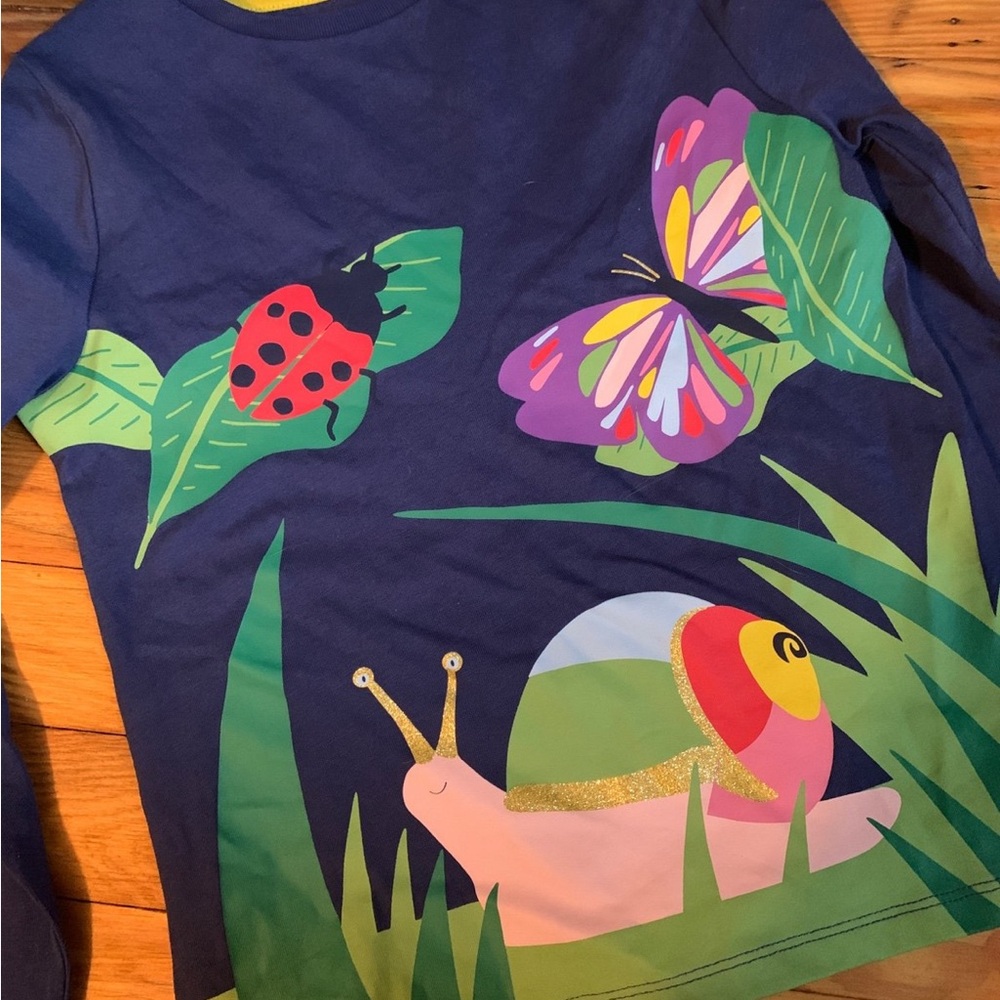 Mini Boden Snail and Ladybug Long Sleeve NWT